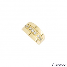 Cartier 18k Yellow Gold Diamond Set Dress Ring Cartier 18k Yellow Gold Diamond Set Dress Ring